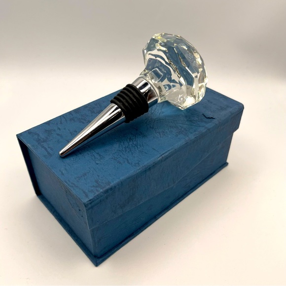 BNIB CRYSTAL GLASS WINE BOTTLE STOPPER - Picture 5 of 6